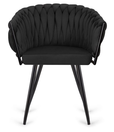 Krzesło plecione Lugano fotel TRECCIA BLACK VELVET SMOKE Lugano Krzesło plecione Lugano fotel TRECCIA BLACK VELVET SMOKE Lugano