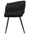 Krzesło plecione Lugano fotel TRECCIA BLACK VELVET SMOKE Lugano