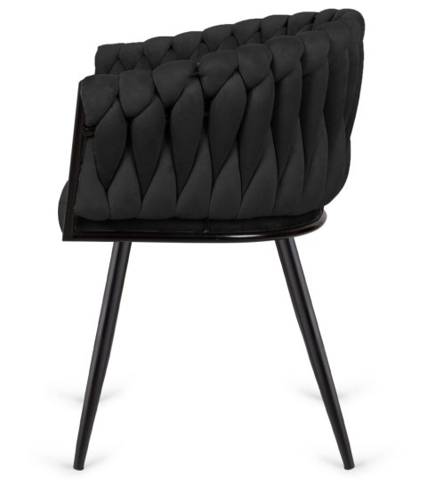 Krzesło plecione Lugano fotel TRECCIA BLACK VELVET SMOKE Lugano Krzesło plecione Lugano fotel TRECCIA BLACK VELVET SMOKE Lugano