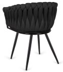 Krzesło plecione Lugano fotel TRECCIA BLACK VELVET SMOKE Lugano