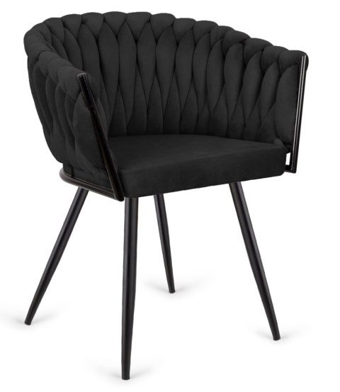 Krzesło plecione Lugano fotel TRECCIA BLACK VELVET SMOKE Lugano Krzesło plecione Lugano fotel TRECCIA BLACK VELVET SMOKE Lugano