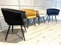Krzesło plecione Lugano fotel TRECCIA BLACK VELVET SMOKE Lugano