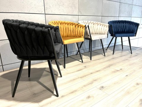 Krzesło plecione Lugano fotel TRECCIA BLACK VELVET SMOKE Lugano Krzesło plecione Lugano fotel TRECCIA BLACK VELVET SMOKE Lugano