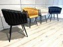 Krzesło plecione Lugano fotel TRECCIA BLACK VELVET SMOKE Lugano