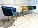 Krzesło plecione Lugano fotel TRECCIA BLUE VELVET GOLD Lugano