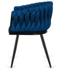 Krzesło plecione Lugano fotel TRECCIA BLUE VELVET SMOKE Lugano