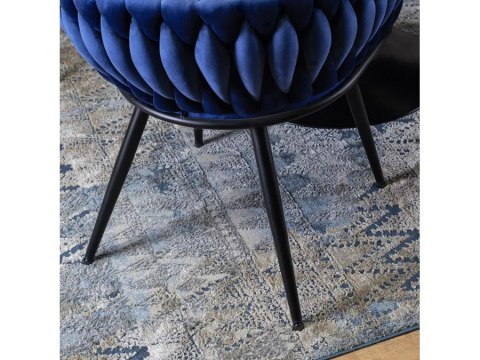 Krzesło plecione Lugano fotel TRECCIA BLUE VELVET SMOKE Lugano Krzesło plecione Lugano fotel TRECCIA BLUE VELVET SMOKE Lugano