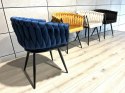 Krzesło plecione Lugano fotel TRECCIA BLUE VELVET SMOKE Lugano