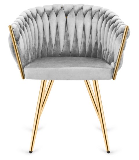 Krzesło plecione Lugano fotel TRECCIA GREY VELVET GOLD Lugano Krzesło plecione Lugano fotel TRECCIA GREY VELVET GOLD Lugano