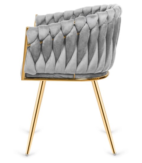 Krzesło plecione Lugano fotel TRECCIA GREY VELVET GOLD Lugano Krzesło plecione Lugano fotel TRECCIA GREY VELVET GOLD Lugano