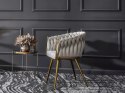 Krzesło plecione Lugano fotel TRECCIA GREY VELVET GOLD Lugano