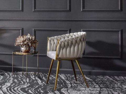 Krzesło plecione Lugano fotel TRECCIA GREY VELVET GOLD Lugano Krzesło plecione Lugano fotel TRECCIA GREY VELVET GOLD Lugano