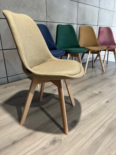 Krzesło skandynawskie MONZA GRANDE BEIGE FABRIC Lugano Krzesło skandynawskie MONZA GRANDE BEIGE FABRIC Lugano