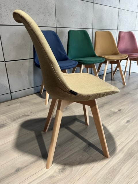 Krzesło skandynawskie MONZA GRANDE BEIGE FABRIC Lugano Krzesło skandynawskie MONZA GRANDE BEIGE FABRIC Lugano