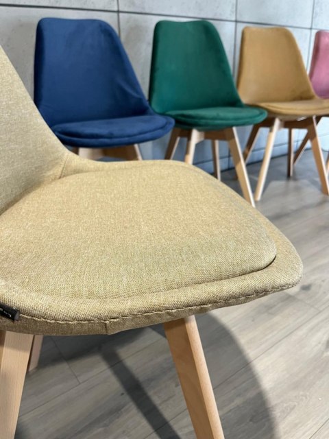 Krzesło skandynawskie MONZA GRANDE BEIGE FABRIC Lugano Krzesło skandynawskie MONZA GRANDE BEIGE FABRIC Lugano