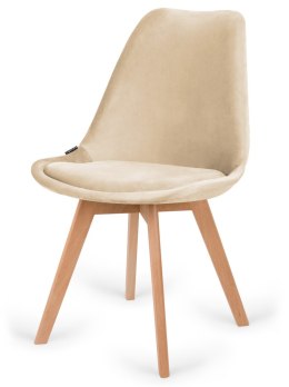 Krzesło skandynawskie MONZA GRANDE BEIGE VELVET Lugano