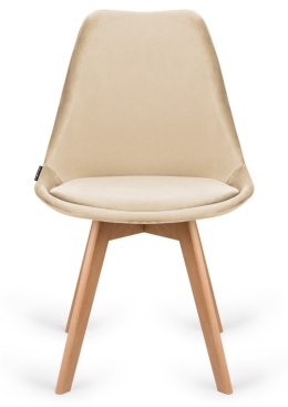 Krzesło skandynawskie MONZA GRANDE BEIGE VELVET Lugano