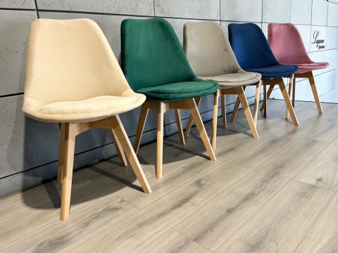 Krzesło skandynawskie MONZA GRANDE BEIGE VELVET Lugano Krzesło skandynawskie MONZA GRANDE BEIGE VELVET Lugano