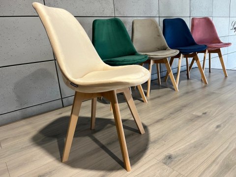 Krzesło skandynawskie MONZA GRANDE BEIGE VELVET Lugano Krzesło skandynawskie MONZA GRANDE BEIGE VELVET Lugano