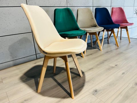 Krzesło skandynawskie MONZA GRANDE BEIGE VELVET Lugano Krzesło skandynawskie MONZA GRANDE BEIGE VELVET Lugano