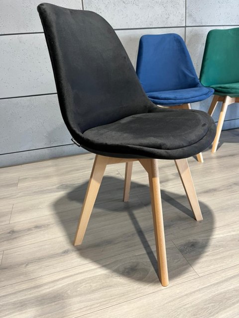 Krzesło skandynawskie MONZA GRANDE BLACK VELVET II GATUNEK Lugano Krzesło skandynawskie MONZA GRANDE BLACK VELVET II GATUNEK Lugano
