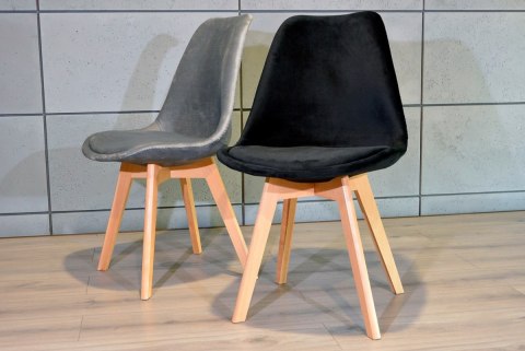 Krzesło skandynawskie MONZA GRANDE BLACK VELVET II GATUNEK Lugano Krzesło skandynawskie MONZA GRANDE BLACK VELVET II GATUNEK Lugano