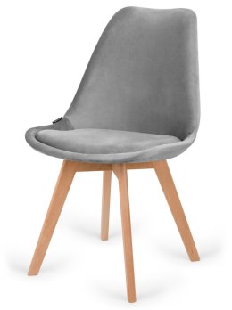 Krzesło skandynawskie MONZA GRANDE GREY VELVET Lugano