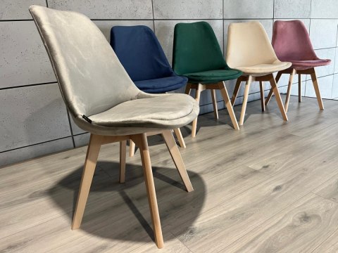 Krzesło skandynawskie MONZA GRANDE GREY VELVET Lugano Krzesło skandynawskie MONZA GRANDE GREY VELVET Lugano