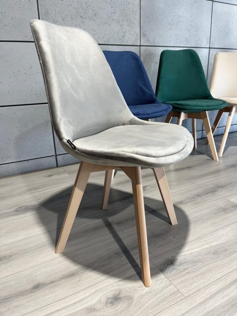 Krzesło skandynawskie MONZA GRANDE GREY VELVET Lugano Krzesło skandynawskie MONZA GRANDE GREY VELVET Lugano