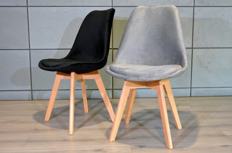 Krzesło skandynawskie MONZA GRANDE GREY VELVET Lugano Krzesło skandynawskie MONZA GRANDE GREY VELVET Lugano
