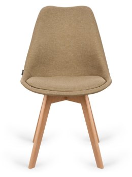 Krzesło skandynawskie MONZA GRANDE Zestaw 4 sztuki BEIGE FABRIC Lugano
