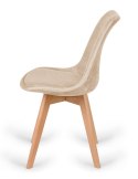 Krzesło skandynawskie MONZA GRANDE Zestaw 4 sztuki BEIGE VELVET Lugano