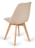 Krzesło skandynawskie MONZA GRANDE Zestaw 4 sztuki BEIGE VELVET Lugano