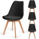 Krzesło skandynawskie MONZA GRANDE Zestaw 4 sztuki BLACK VELVET Lugano