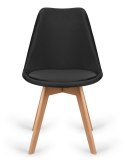 Krzesło skandynawskie MONZA GRANDE Zestaw 4 sztuki BLACK VELVET Lugano