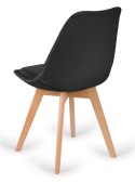 Krzesło skandynawskie MONZA GRANDE Zestaw 4 sztuki BLACK VELVET Lugano