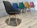 Krzesło skandynawskie MONZA GRANDE Zestaw 4 sztuki BLACK VELVET Lugano