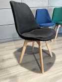 Krzesło skandynawskie MONZA GRANDE Zestaw 4 sztuki BLACK VELVET Lugano
