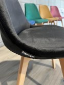 Krzesło skandynawskie MONZA GRANDE Zestaw 4 sztuki BLACK VELVET Lugano