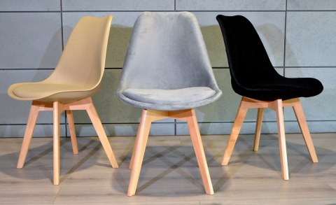 Krzesło skandynawskie MONZA GRANDE Zestaw 4 sztuki BLACK VELVET Lugano Krzesło skandynawskie MONZA GRANDE Zestaw 4 sztuki BLACK VELVET Lugano