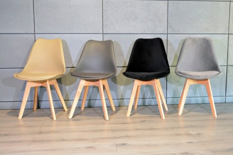 Krzesło skandynawskie MONZA GRANDE Zestaw 4 sztuki BLACK VELVET Lugano Krzesło skandynawskie MONZA GRANDE Zestaw 4 sztuki BLACK VELVET Lugano