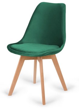 Krzesło skandynawskie MONZA GRANDE Zestaw 4 sztuki GREEN VELVET Lugano