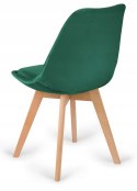 Krzesło skandynawskie MONZA GRANDE Zestaw 4 sztuki GREEN VELVET Lugano
