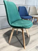 Krzesło skandynawskie MONZA GRANDE Zestaw 4 sztuki GREEN VELVET Lugano