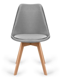 Krzesło skandynawskie MONZA GRANDE Zestaw 4 sztuki GREY VELVET Lugano