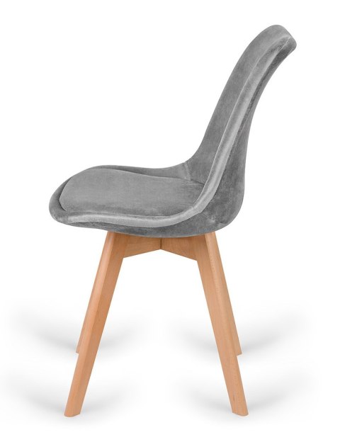 Krzesło skandynawskie MONZA GRANDE Zestaw 4 sztuki GREY VELVET Lugano Krzesło skandynawskie MONZA GRANDE Zestaw 4 sztuki GREY VELVET Lugano
