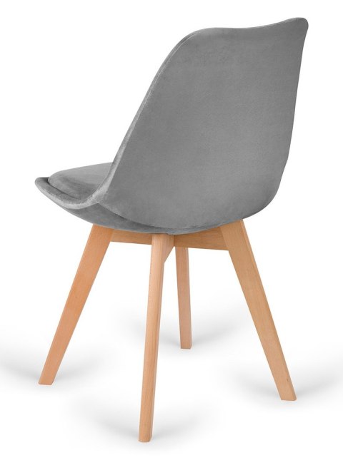 Krzesło skandynawskie MONZA GRANDE Zestaw 4 sztuki GREY VELVET Lugano Krzesło skandynawskie MONZA GRANDE Zestaw 4 sztuki GREY VELVET Lugano