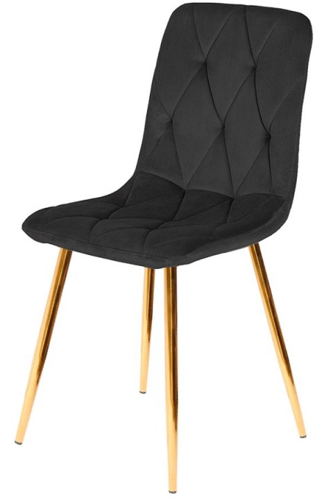 Krzesło tapicerowane BORGO VELVET BLACK GOLD Lugano Krzesło tapicerowane BORGO VELVET BLACK GOLD Lugano