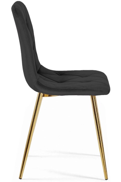 Krzesło tapicerowane BORGO VELVET BLACK GOLD Lugano Krzesło tapicerowane BORGO VELVET BLACK GOLD Lugano