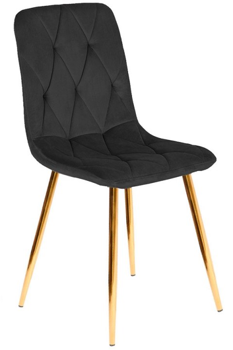 Krzesło tapicerowane BORGO VELVET BLACK GOLD Lugano Krzesło tapicerowane BORGO VELVET BLACK GOLD Lugano